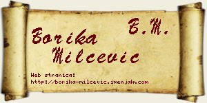Borika Milčević vizit kartica